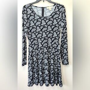 Michael Kors Black Blue Paisley Dress